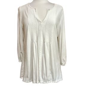 Lilly Pulitzer White Cotton Knit Tunic Three Quarter Length Sleeves Size XL- GUC
